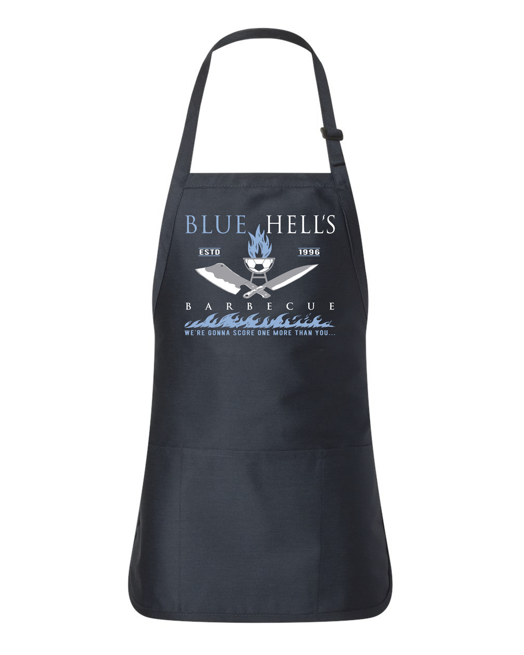 Welcome to the Blue Hell's BBQ Apron